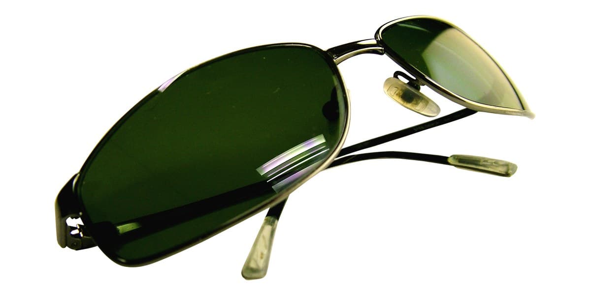 Lunettes de soleil aviateur en métal, verres verts